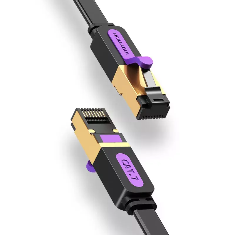 Kabel sieciowy Vention płaski Cat.7 patchcord 3M czarny
