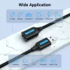 Vention USB 2.0 A Męski do A Żeński Przedłużacz 2M czarny PVC