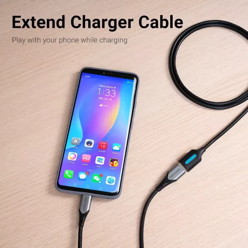 Vention USB 2.0 A Męski do A Żeński Przedłużacz 2M czarny PVC