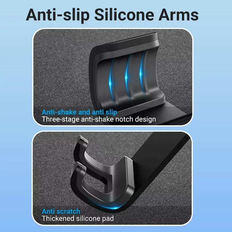 Uchwyt samochodowy na telefon Vention KCOB0 — automatycznie zaciskająca się przyssawka, uchwyt zaciskowy do smartfonów, czarny, szerokość 73 mm, wysokość 117,6 mm