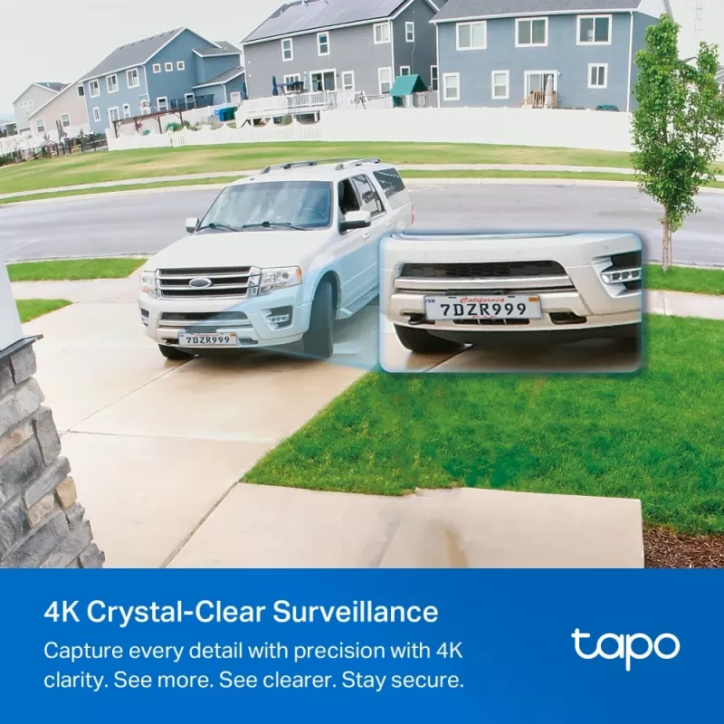 Kamera IP bezpieczeństwa TP-Link Tapo C460 KIT — zewnętrzna typu bullet, 8 MP 3840×2160, 12-krotny zoom cyfrowy, montaż na ścianie, dwukierunkowa komunikacja audio, Wi‑Fi, biała