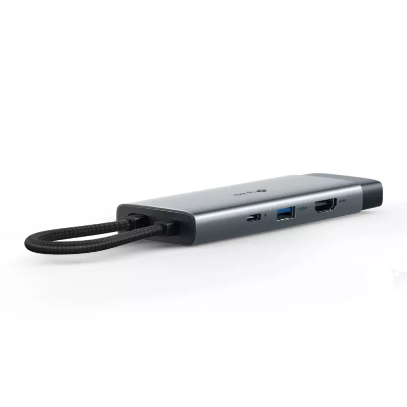 Hub USB typu C TP-Link UH7021C — HDMI, USB 3.2 Gen1, USB 2.0, SD/microSD, 5000 Mbit/s, aluminium, czarny