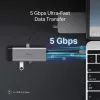 Hub USB typu C TP-Link UH7021C — HDMI, USB 3.2 Gen1, USB 2.0, SD/microSD, 5000 Mbit/s, aluminium, czarny