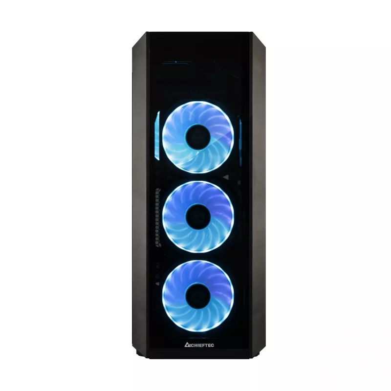 Obudowa PC CHIEFTEC Scorpion 3 GL-03B-OP — Tower ATX/Micro-ATX/Mini-ITX, szkło hartowane, 3×120 mm wentylatory przednie