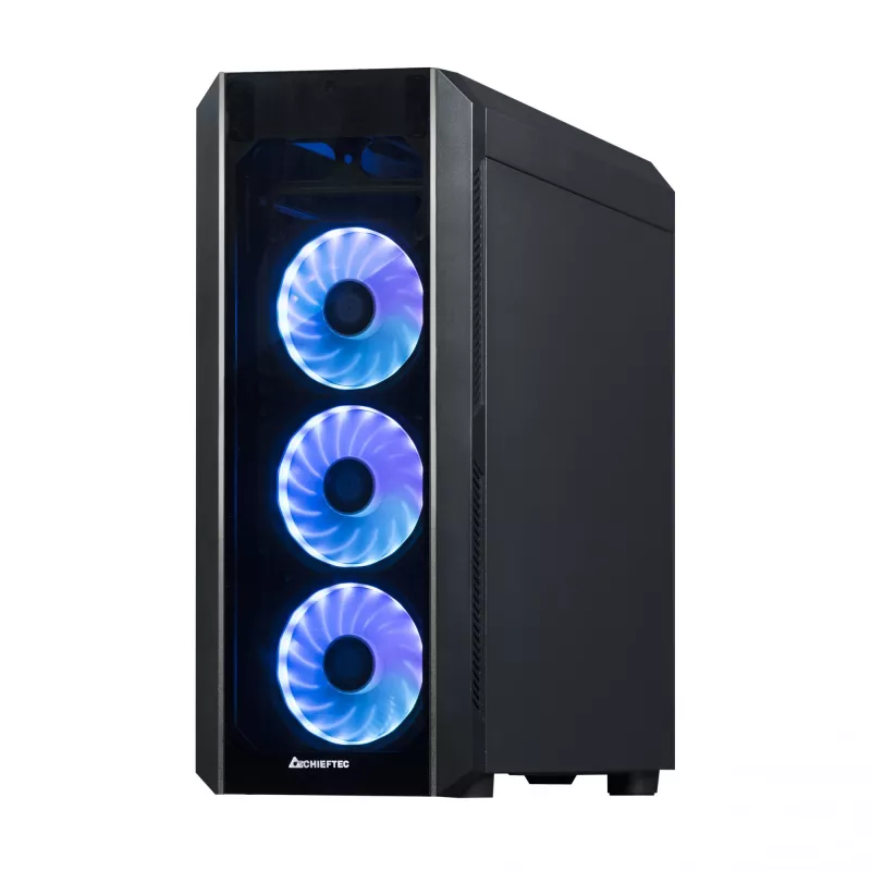 Obudowa PC CHIEFTEC Scorpion 3 GL-03B-OP — Tower ATX/Micro-ATX/Mini-ITX, szkło hartowane, 3×120 mm wentylatory przednie