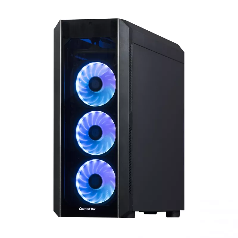Obudowa PC CHIEFTEC Scorpion 3 GL-03B-OP — Tower ATX/Micro-ATX/Mini-ITX, szkło hartowane, 3×120 mm wentylatory przednie