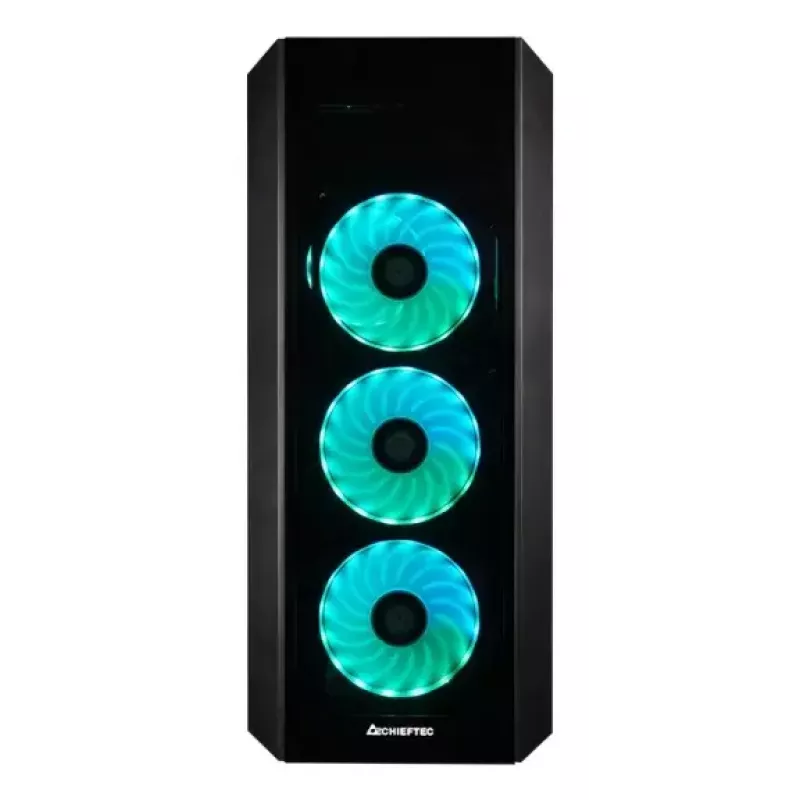 Obudowa PC Midi Tower CHIEFTEC SCORPION 3 GL-03B-UC-OP — czarna, szkło hartowane, ATX/Micro-ATX, 3x120mm przód + 1x120mm tył wentylatory