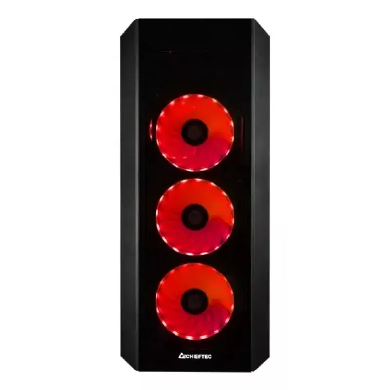 Obudowa PC Midi Tower CHIEFTEC SCORPION 3 GL-03B-UC-OP — czarna, szkło hartowane, ATX/Micro-ATX, 3x120mm przód + 1x120mm tył wentylatory