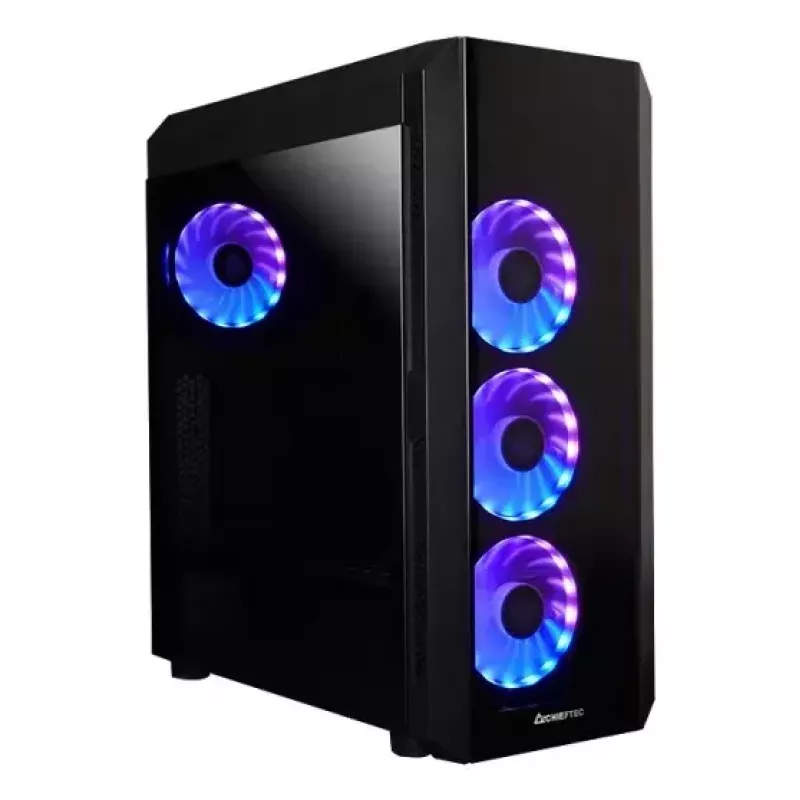 Obudowa PC Midi Tower CHIEFTEC SCORPION 3 GL-03B-UC-OP — czarna, szkło hartowane, ATX/Micro-ATX, 3x120mm przód + 1x120mm tył wentylatory