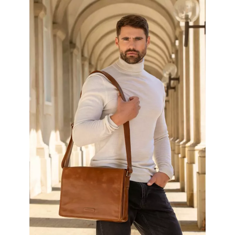 dbramante1928 Marselisborg - 14 cali - Golden tan N.E., torba kurierska, 35,6 cm (14 cali), pasek na ramię, 1,24 kg