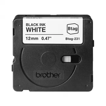 Taśma etykietująca Brother BTAG-231 czarny na białym 1,2 cm 4 m
