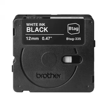 Taśma do etykietowania Brother BTAG-335 Biały na czarnym 1,2 cm 4 m