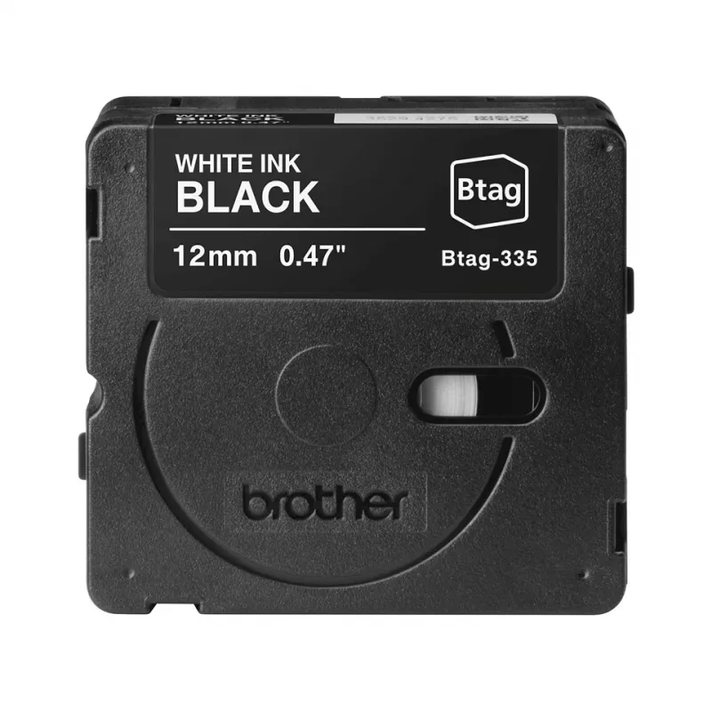 Taśma do etykietowania Brother BTAG-335 Biały na czarnym 1,2 cm 4 m