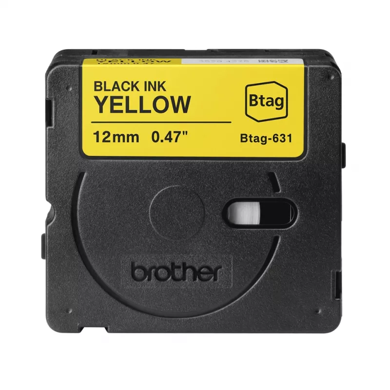 Taśma do etykietowania Brother BTAG-631 Czarny na żółtym 1,2 cm 4 m