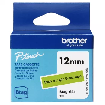 Brother BTAG-G31 materiały do produkcji etykiet Czarny na zielonym 1.2 cm 4 m