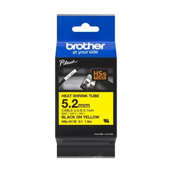 Taśma do drukarki Brother HSE-211E Czarna 5,2 mm x 1,5 m