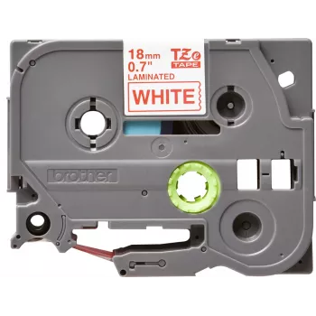 Taśma laminowana Brother TZe242 18mm czerwony na białym