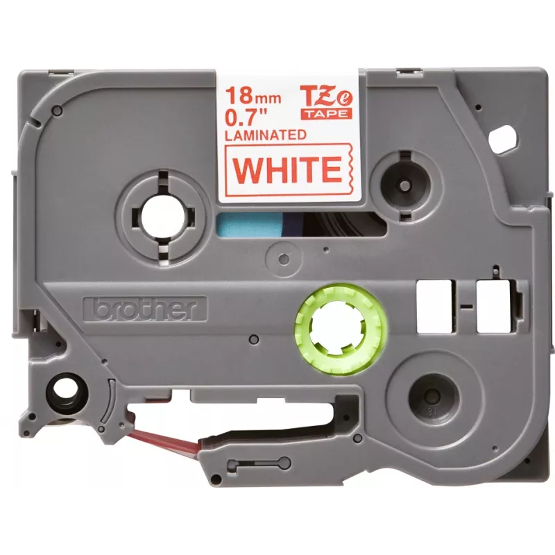 Taśma laminowana Brother TZe242 18mm czerwony na białym