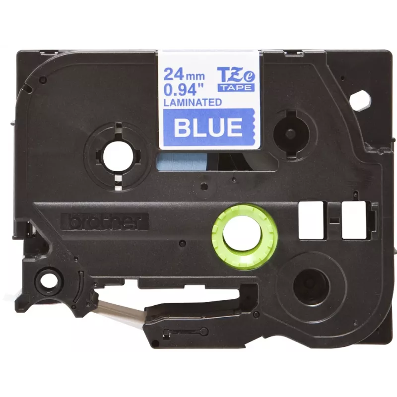 Taśma laminowana Brother TZe555 24mm biały nadruk na niebieskim