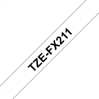 Laminowana taśma Brother TZEFX211 Czarny na białym 6 mm