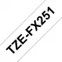 Laminowana taśma Brother TZEFX251 Czarny na białym 2,4 cm