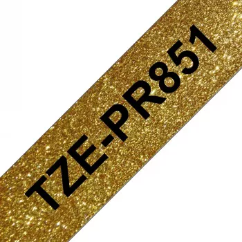 Taśma do drukarki etykiet Brother TZE-PR851 – czarny nadruk na złotym tle