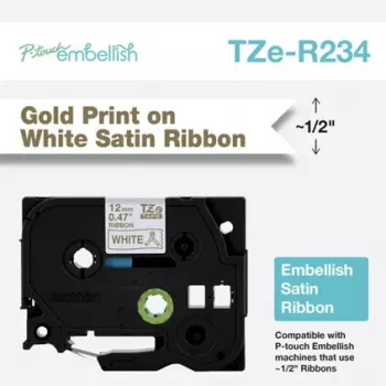 Taśma do etykietowania Brother TZE-R234 Złoty na białym