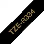 Taśma do drukarek etykiet Brother TZE-R334 Złoto na czarnym