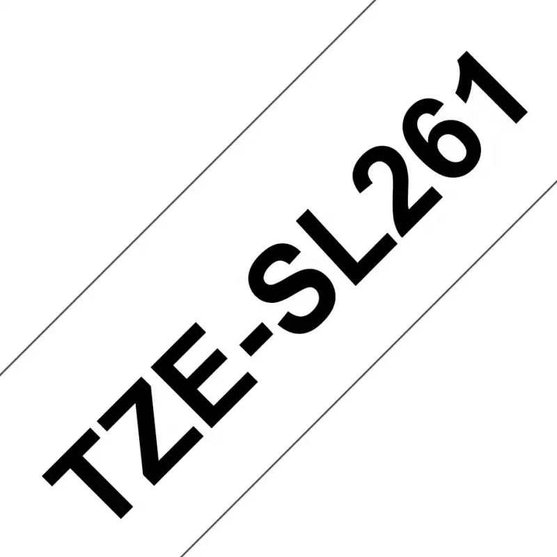 Taśma do drukarek etykiet Brother TZE-SL261 – czarny nadruk na białym tle