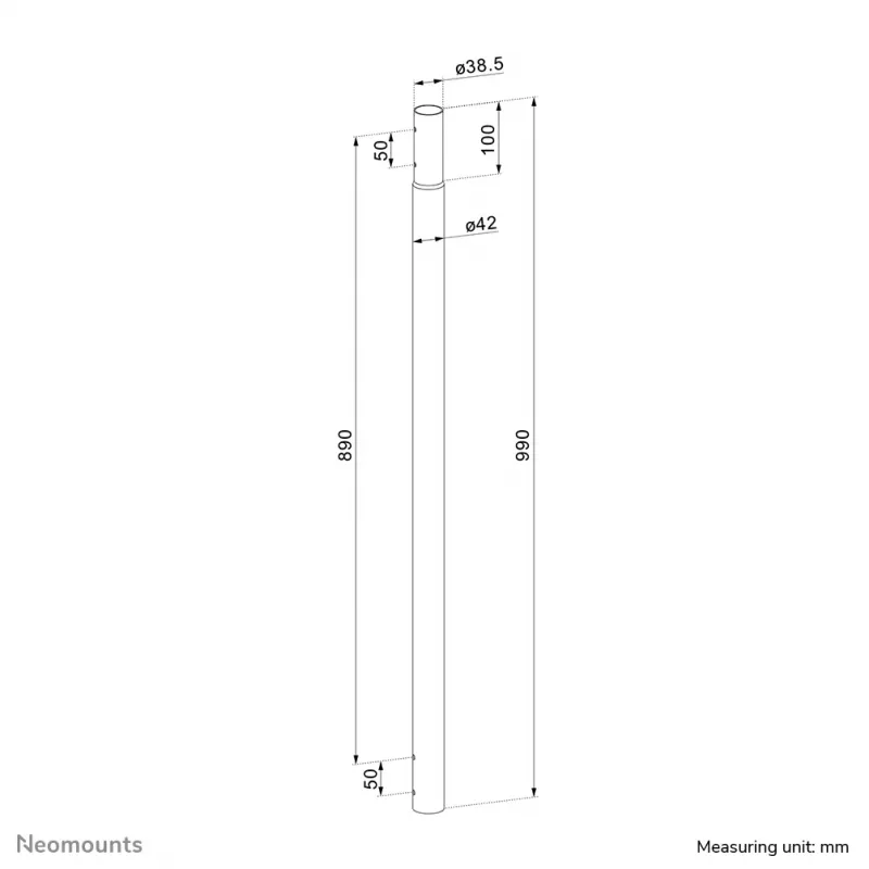 Słup przedłużający Neomounts ACL25-500BL do montażu sufitowego projektora - wys. 89 cm