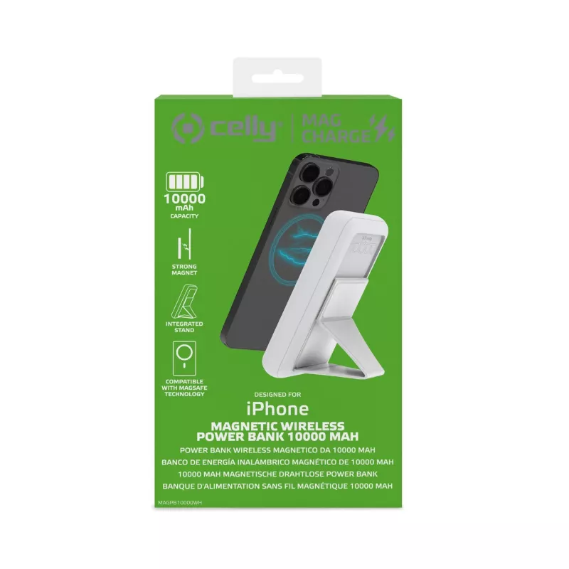 Celly MAGPB10000WH powerbank 10000 mAh ładowanie bezprzewodowe Biały