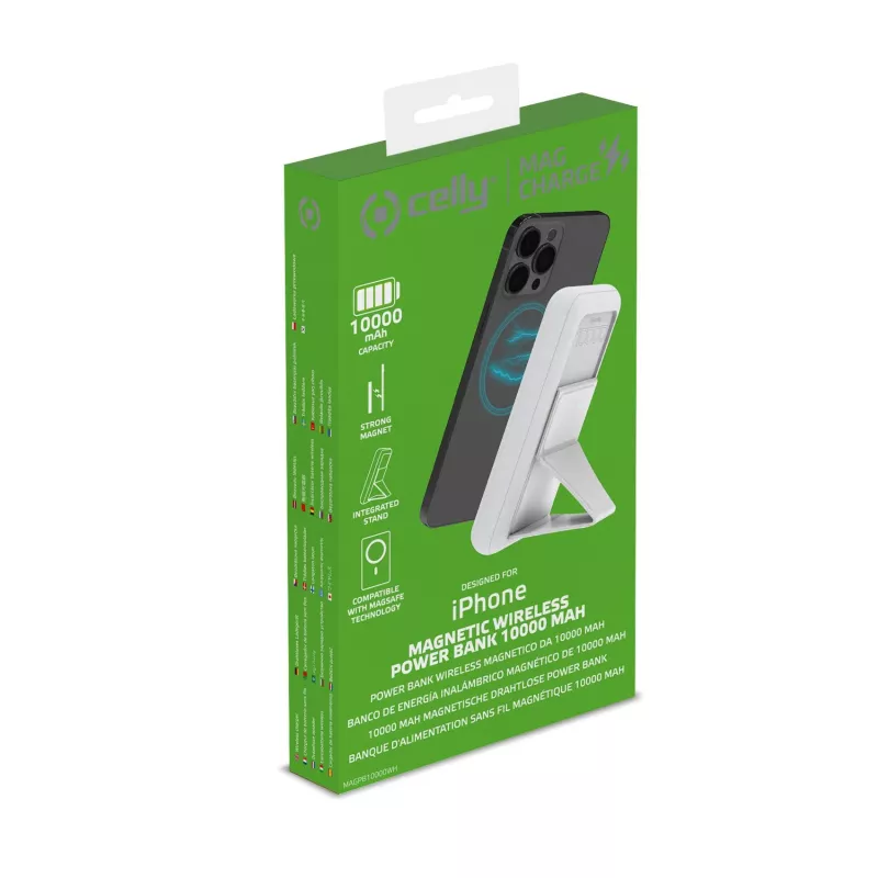 Celly MAGPB10000WH powerbank 10000 mAh ładowanie bezprzewodowe Biały