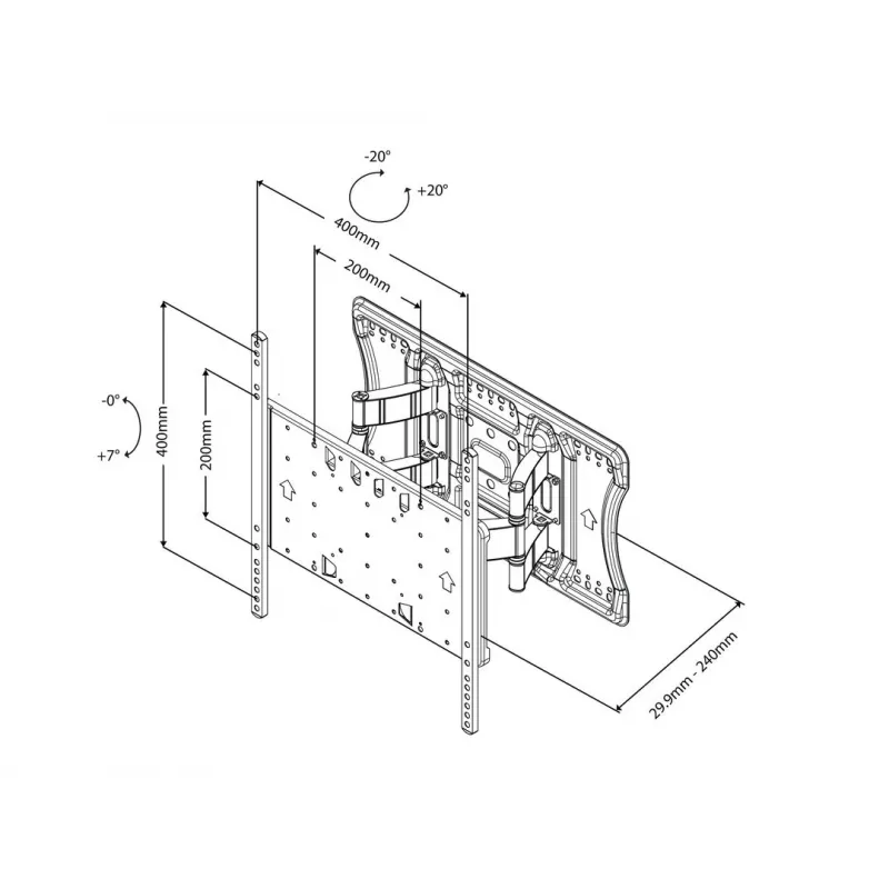 Uchwyt montażowy Multibrackets M VESA Super cienki Tilt & Turn