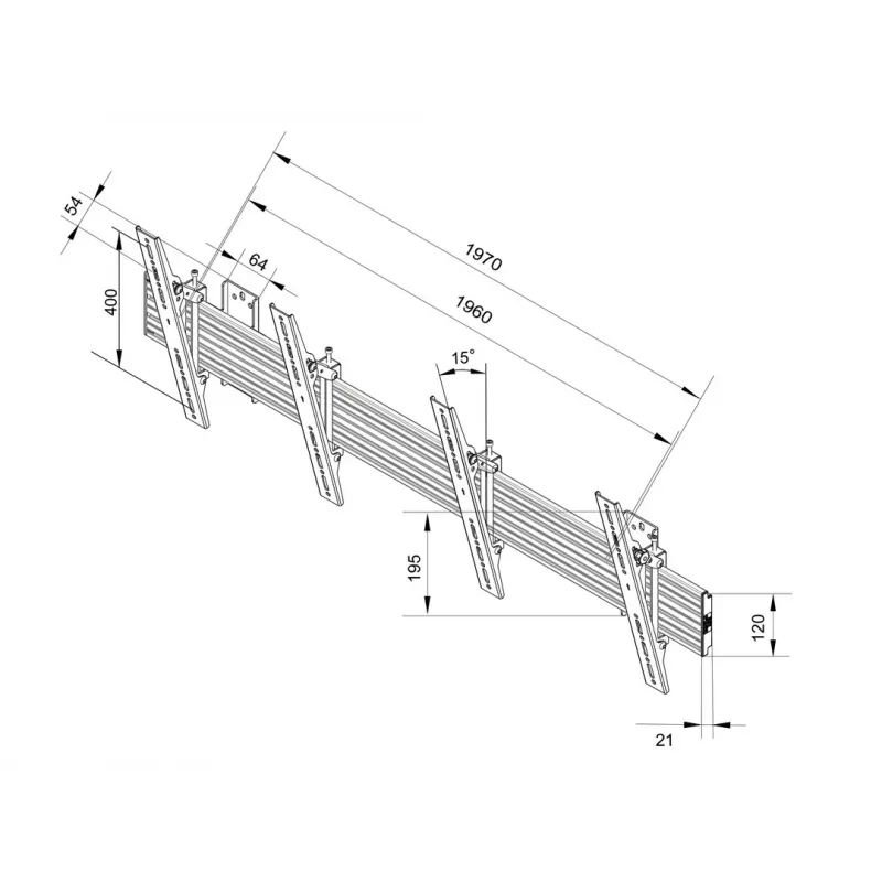 Wallmount Multibrackets M Wallmount Pro MBW2U Tilt Czarny