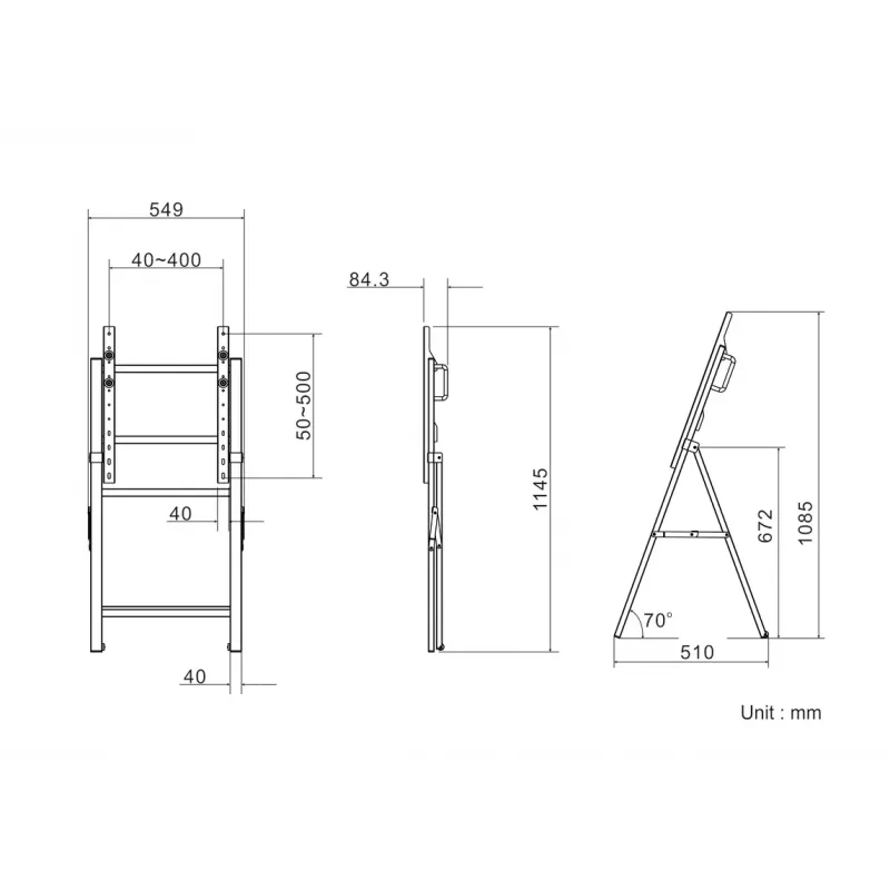Multibrackets M Tilt and Roll Easel Czarny Maksymalny udźwig 50 kg