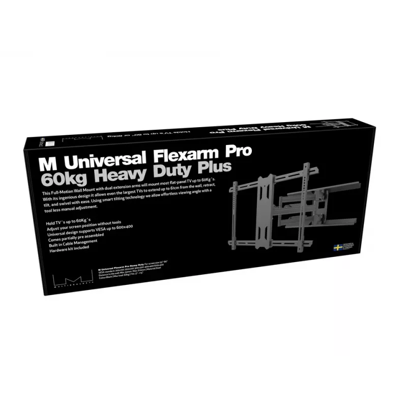 Uchwyt montażowy Multibrackets M Universal Flexarm Pro 60 kg wytrzymały czarny