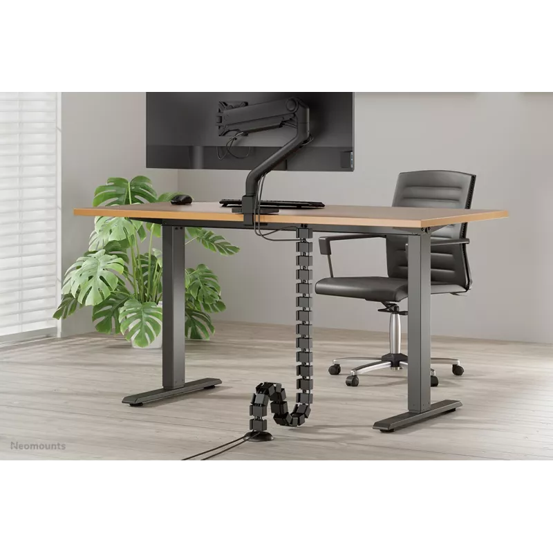 Uchwyt-organizator do kabli Neomounts ADS06-130BL montowany na śruby, czarny, segmenty 130 mm