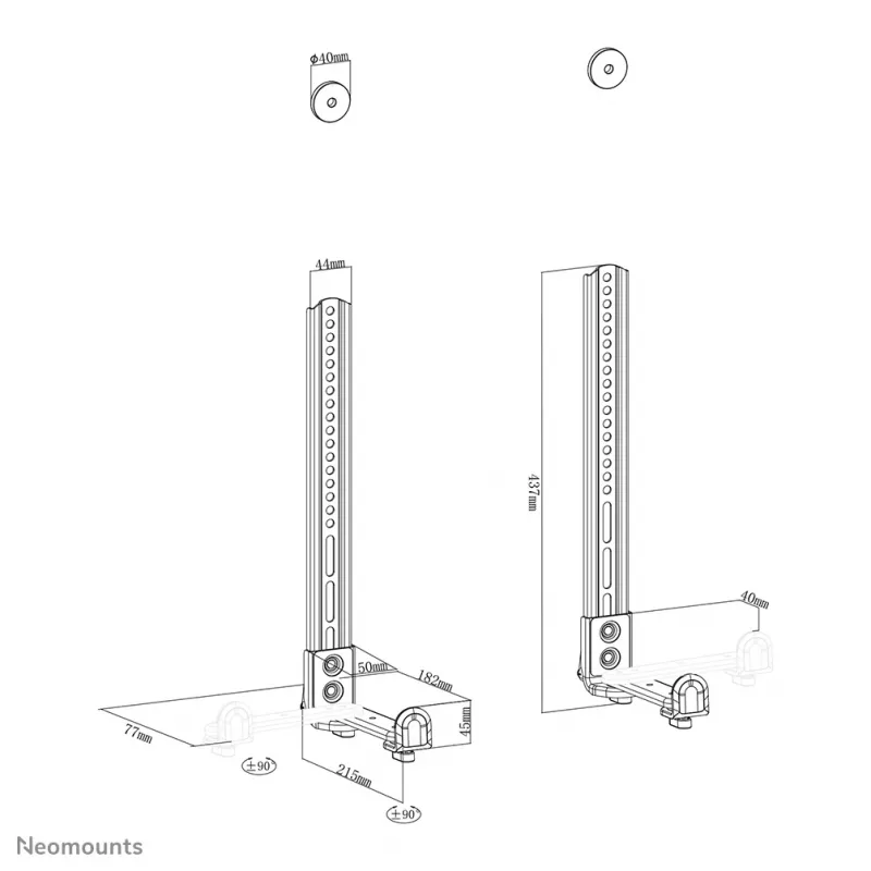 Neomounts AWL29-650BL1 Uchwyt do wideobaru/soundbara VESA - maks. 15 kg - uniwersalny