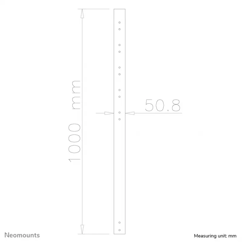 Neomounts FPMA-CP100Czarny przedłużka do uchwytu sufitowego TV - wys. 100 cm