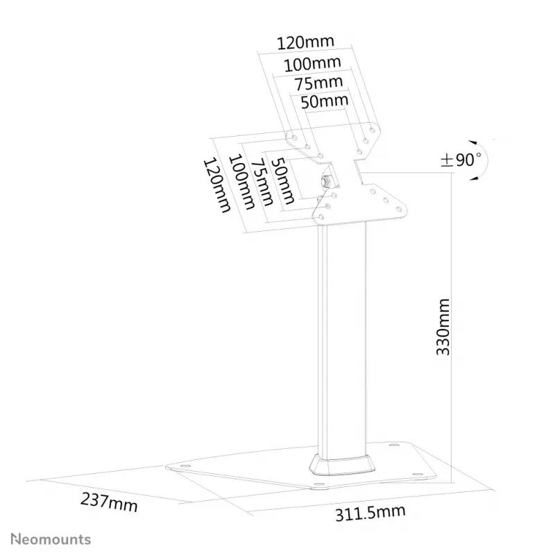 Neomounts FPMA-D1500SILVER Uchwyt do monitora 10-32 cale