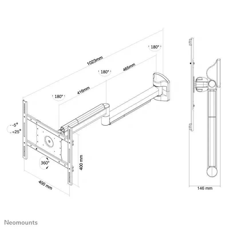 Uchwyt ścienny Neomounts FPMA-HAW050 Medical biały