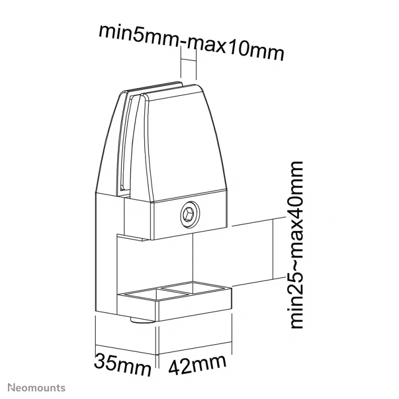 Neomounts NS-CLMP40WHITE Zestaw zacisków biurkowych (2 szt.) - maks. 5 kg