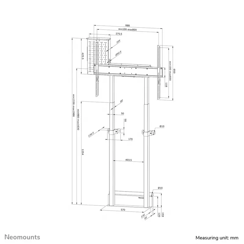 Neomounts motorised wall mount WL55-875WH1 110 kg 55-100 inch