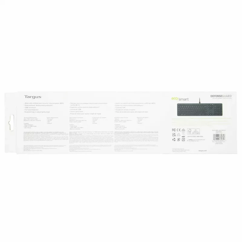 Targus AKB874NO Klawiatura uniwersalna USB QWERTY nordycka czarna pełnowymiarowa 104 klawiszy