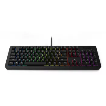 Przewodowa klawiatura gamingowa Lenovo K310 — pełnowymiarowa 100%, USB, US English, podświetlenie RGB, czarna, kabel 1,8 m