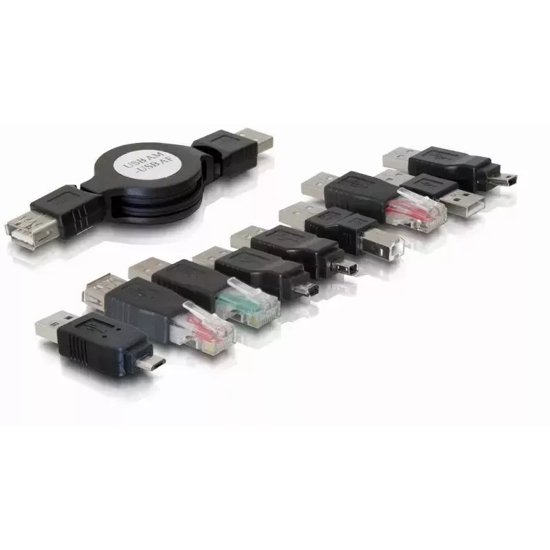 Zestaw adapterów USB DeLOCK 18612 czarny 10 części