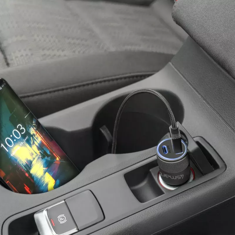 Ładowarka do urządzeń mobilnych 4smarts 464448 Uniwersalna Czarna Gniazdo zapalniczki samochodowej Auto