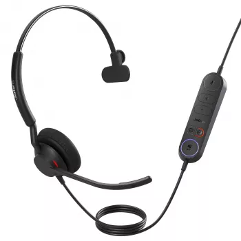 Jabra Engage 40 - (Inline Link) USB-A MS Mono, przewodowy, biuro/centrum telefoniczne, 50 - 20000 Hz, 45 g, słuchawka, czarny