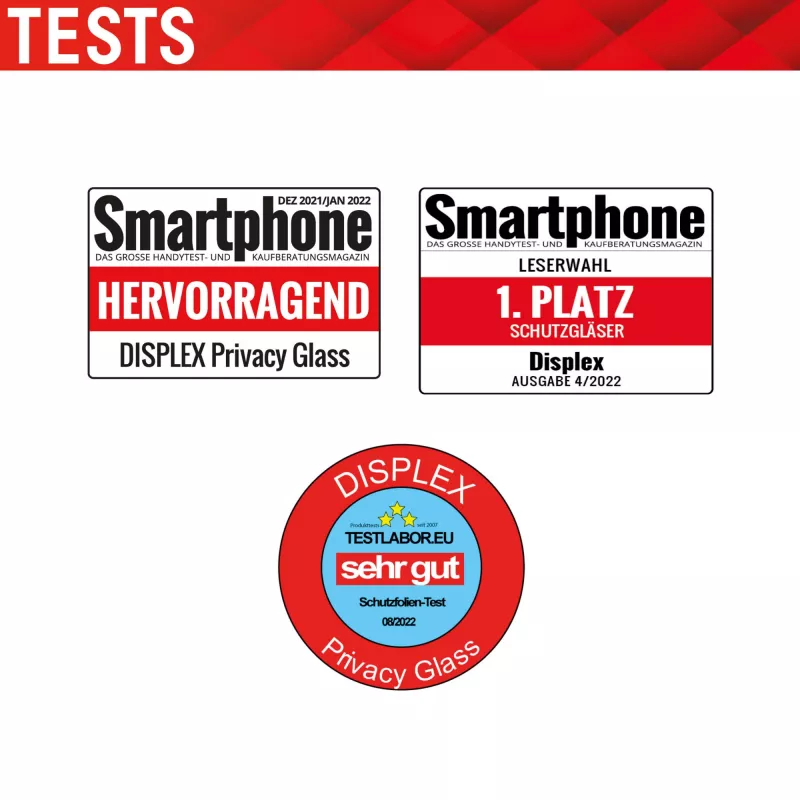 Displex Prywatność Szkło Ochronne (10H) dla Apple iPhone 13/13 Pro/14/16e/17e, Ekologiczna Ramka Montażowa, Filtr Prywatności