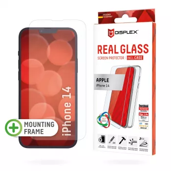 Displex Ochrona ekranu (10H) + etui do Apple iPhone 14, Eco Mounting Frame, + Case, Szkło hartowane, folia ochronna odporna na zarysowania